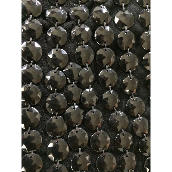 Black Romper front rhinestone details made to order in Brazil - Picture 3 of 6